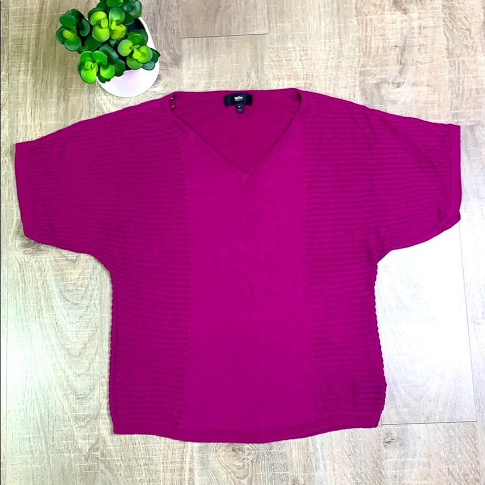 Mossimo Short Sleeve V-Neck Knit Sweater Women's Size Medium